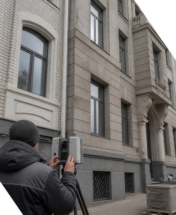 Лазерное сканирование фасадов зданий для обследования в Волгограде